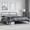 vidaXL - Bedframe - met - hoofdbord - metaal - zwart - 193x203 - cm