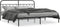 vidaXL - Bedframe - met - hoofdbord - metaal - zwart - 200x200 - cm
