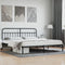 vidaXL - Bedframe - met - hoofdbord - metaal - zwart - 200x200 - cm