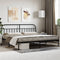 vidaXL - Bedframe - met - hoofdbord - metaal - zwart - 200x200 - cm