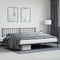 vidaXL - Bedframe - met - hoofdbord - metaal - zwart - 200x200 - cm