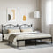 vidaXL - Bedframe - met - hoofdbord - metaal - zwart - 200x200 - cm