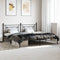 vidaXL - Bedframe - met - hoofdbord - metaal - zwart - 200x200 - cm