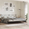 vidaXL - Bedframe - met - hoofdbord - metaal - zwart - 200x200 - cm