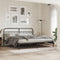 vidaXL - Bedframe - met - hoofdbord - metaal - zwart - 200x200 - cm