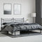 vidaXL - Bedframe - met - hoofdbord - metaal - zwart - 200x200 - cm