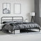 vidaXL - Bedframe - met - hoofdbord - metaal - zwart - 200x200 - cm
