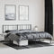 vidaXL - Bedframe - met - hoofdbord - metaal - zwart - 200x200 - cm