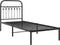 vidaXL - Bedframe - met - hoofdbord - metaal - zwart - 75x190 - cm
