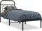 vidaXL - Bedframe - met - hoofdbord - metaal - zwart - 75x190 - cm