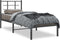 vidaXL - Bedframe - met - hoofdbord - metaal - zwart - 75x190 - cm