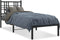 vidaXL - Bedframe - met - hoofdbord - metaal - zwart - 75x190 - cm