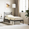 vidaXL - Bedframe - met - hoofdbord - metaal - zwart - 75x190 - cm