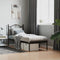 vidaXL - Bedframe - met - hoofdbord - metaal - zwart - 75x190 - cm