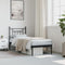vidaXL - Bedframe - met - hoofdbord - metaal - zwart - 75x190 - cm