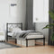 vidaXL - Bedframe - met - hoofdbord - metaal - zwart - 75x190 - cm