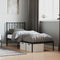 vidaXL - Bedframe - met - hoofdbord - metaal - zwart - 75x190 - cm