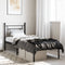 vidaXL - Bedframe - met - hoofdbord - metaal - zwart - 75x190 - cm