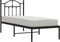 vidaXL - Bedframe - met - hoofdbord - metaal - zwart - 75x190 - cm