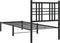 vidaXL - Bedframe - met - hoofdbord - metaal - zwart - 75x190 - cm