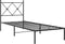 vidaXL - Bedframe - met - hoofdbord - metaal - zwart - 75x190 - cm