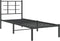 vidaXL - Bedframe - met - hoofdbord - metaal - zwart - 75x190 - cm