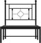 vidaXL - Bedframe - met - hoofdbord - metaal - zwart - 75x190 - cm