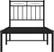 vidaXL - Bedframe - met - hoofdbord - metaal - zwart - 75x190 - cm