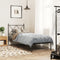 vidaXL - Bedframe - met - hoofdbord - metaal - zwart - 75x190 - cm