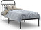 vidaXL - Bedframe - met - hoofdbord - metaal - zwart - 75x190 - cm