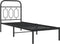 vidaXL - Bedframe - met - hoofdbord - metaal - zwart - 75x190 - cm