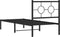 vidaXL - Bedframe - met - hoofdbord - metaal - zwart - 75x190 - cm