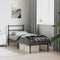 vidaXL - Bedframe - met - hoofdbord - metaal - zwart - 75x190 - cm