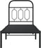 vidaXL - Bedframe - met - hoofdbord - metaal - zwart - 75x190 - cm