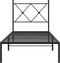 vidaXL - Bedframe - met - hoofdbord - metaal - zwart - 75x190 - cm