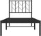 vidaXL - Bedframe - met - hoofdbord - metaal - zwart - 75x190 - cm
