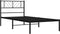vidaXL - Bedframe - met - hoofdbord - metaal - zwart - 75x190 - cm