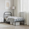vidaXL - Bedframe - met - hoofdbord - metaal - zwart - 75x190 - cm