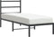vidaXL - Bedframe - met - hoofdbord - metaal - zwart - 75x190 - cm