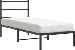 vidaXL - Bedframe - met - hoofdbord - metaal - zwart - 80x200 - cm