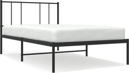 vidaXL - Bedframe - met - hoofdbord - metaal - zwart - 80x200 - cm