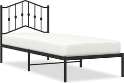 vidaXL - Bedframe - met - hoofdbord - metaal - zwart - 80x200 - cm