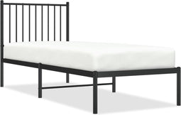 vidaXL - Bedframe - met - hoofdbord - metaal - zwart - 80x200 - cm