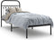 vidaXL - Bedframe - met - hoofdbord - metaal - zwart - 80x200 - cm