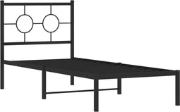 vidaXL - Bedframe - met - hoofdbord - metaal - zwart - 80x200 - cm