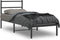 vidaXL - Bedframe - met - hoofdbord - metaal - zwart - 80x200 - cm