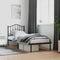 vidaXL - Bedframe - met - hoofdbord - metaal - zwart - 80x200 - cm