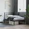 vidaXL - Bedframe - met - hoofdbord - metaal - zwart - 80x200 - cm