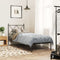 vidaXL - Bedframe - met - hoofdbord - metaal - zwart - 80x200 - cm