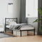 vidaXL - Bedframe - met - hoofdbord - metaal - zwart - 80x200 - cm